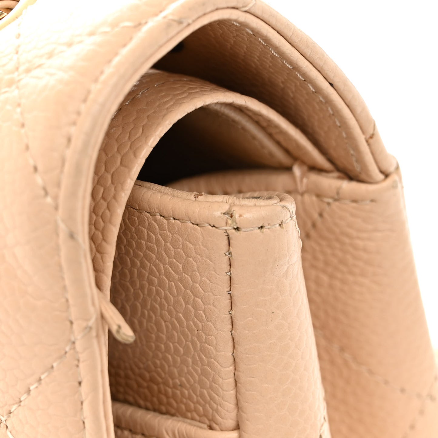 Caviar Quilted Jumbo Double Flap Beige Clair