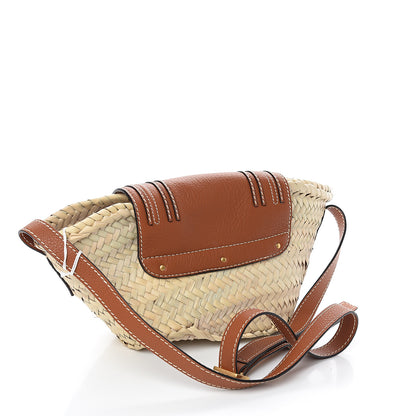 Chloe Raffia Calfskin Marcie Basket Tan 2 of 7