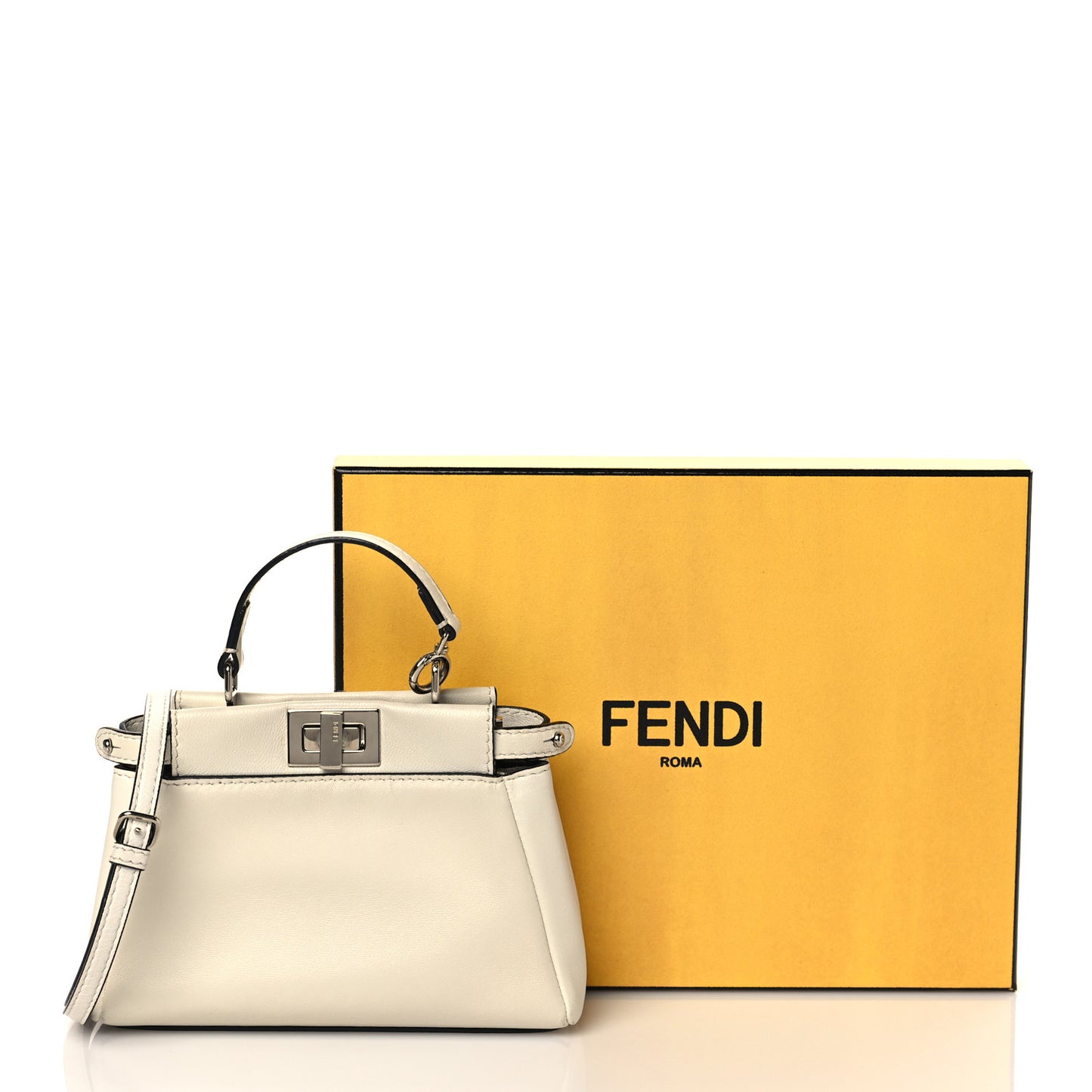 Shiny Nappa Micro Peekaboo Iconic Satchel White