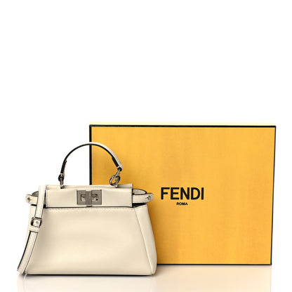 Fendi Shiny Nappa Micro Peekaboo Iconic Satchel White 11 of 11