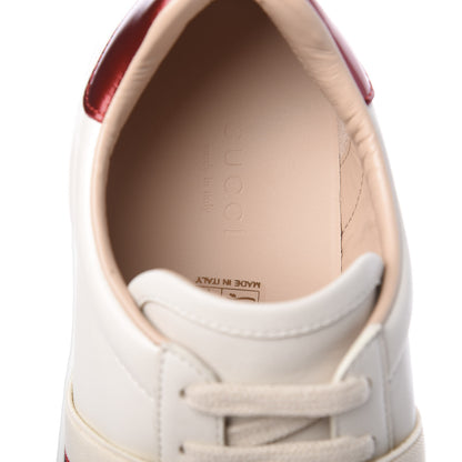 Gucci Calfskin Stripe Womens New Ace Sneakers 36 New Mystic White Ecru Red Flame 8 of 10