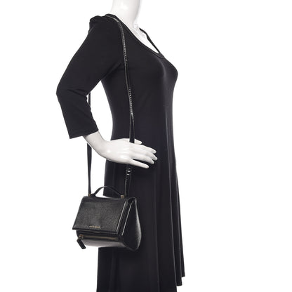 Givenchy Textured Patent Calfskin Mini Pandora Box Crossbody Bag Black 2 of 18