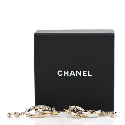 Chanel Crystal Round CC Drop Earrings Gold 5 of 5