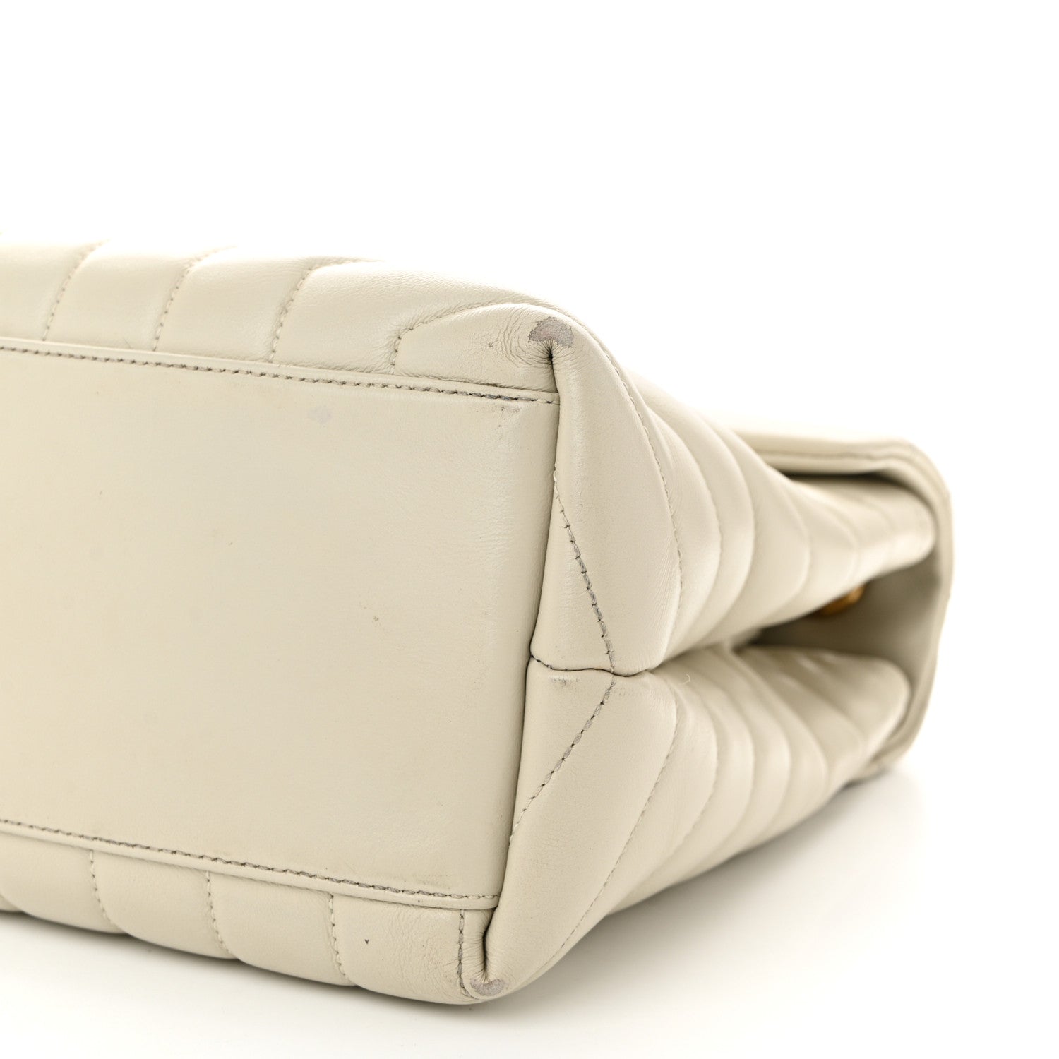 Saint Laurent Calfskin Y Quilted Monogram Medium Loulou Chain Satchel Crema Soft 18 of 21