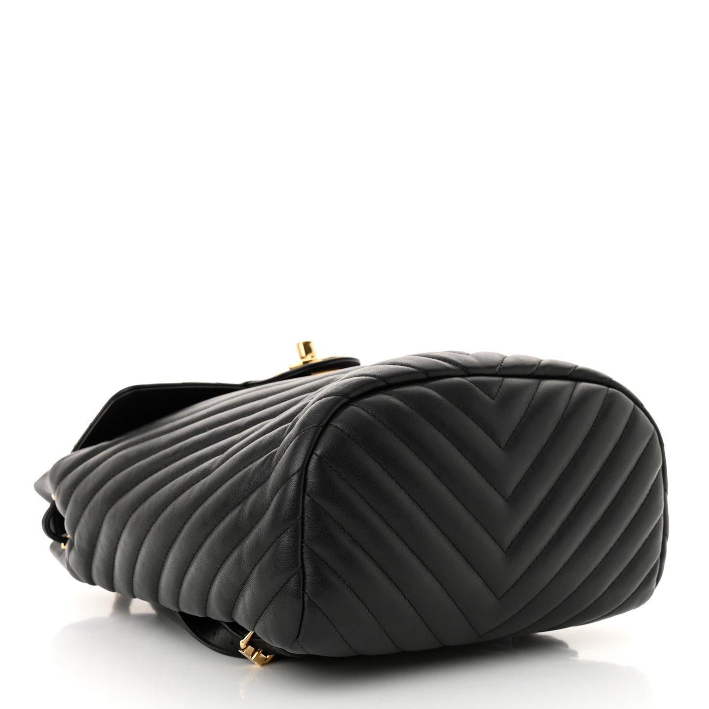 Calfskin Chevron Quilted Small Urban Spirit Backpack Black