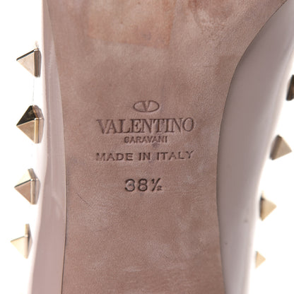 Valentino Garavani Patent Suede Rockstud Ankle Booties 38.5 Poudre 7 of 9