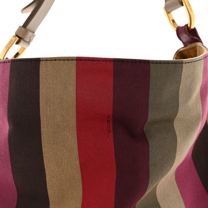 Fendi Canvas Striped Pequin Hobo Multicolor 8 of 13