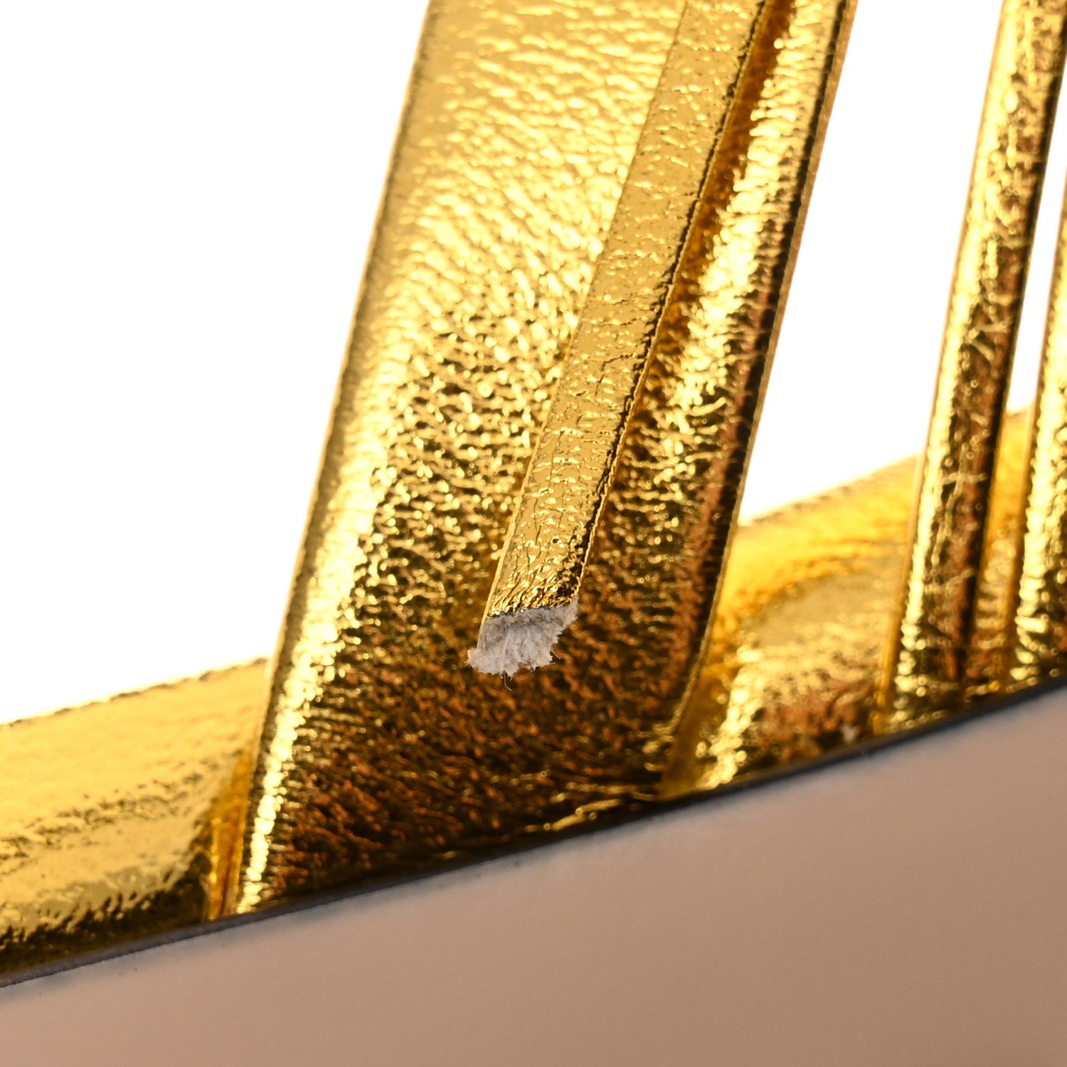 Gucci Metallic Nappa Crawford Knotted Mid Heel Slides 36 Gold 8 of 8