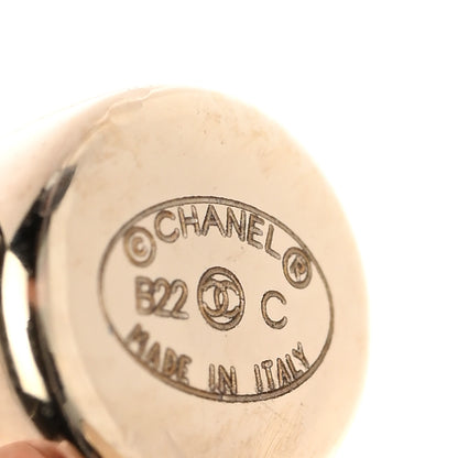 Chanel Metal Large CC Earrings Light Gold 4 of 5