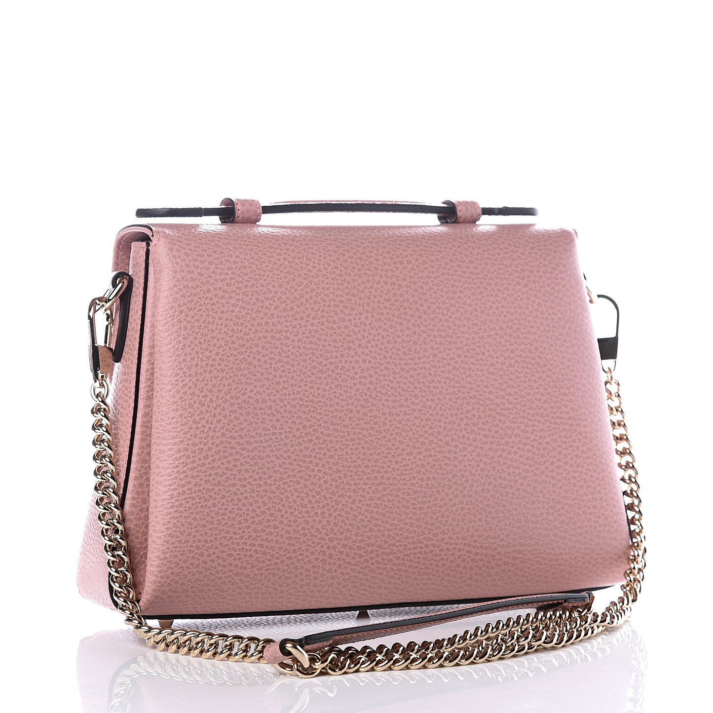 Dollar Calfskin Interlocking G Top Handle Shoulder Bag Soft Pink