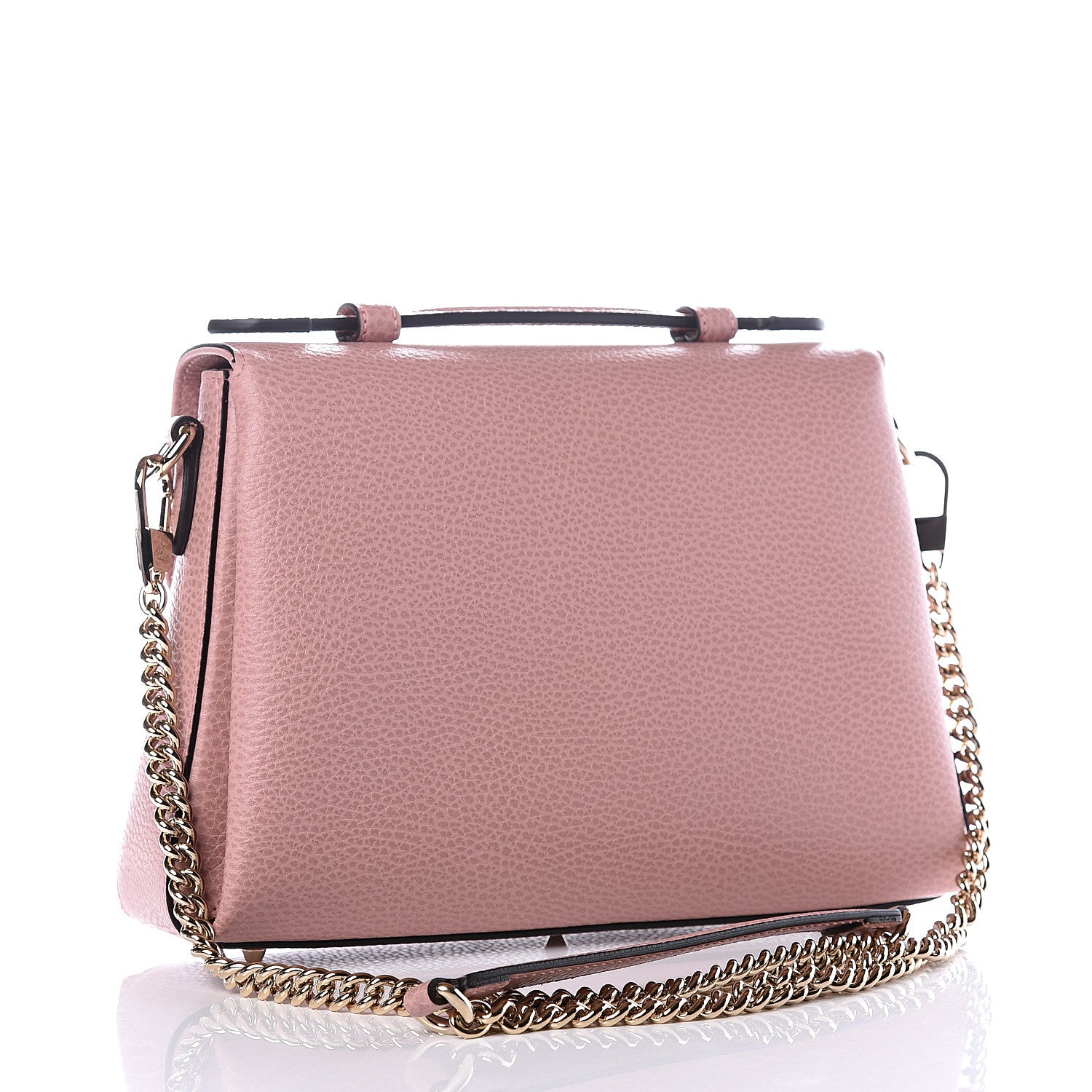 Gucci Dollar Calfskin Interlocking G Top Handle Shoulder Bag Soft Pink 2 of 11