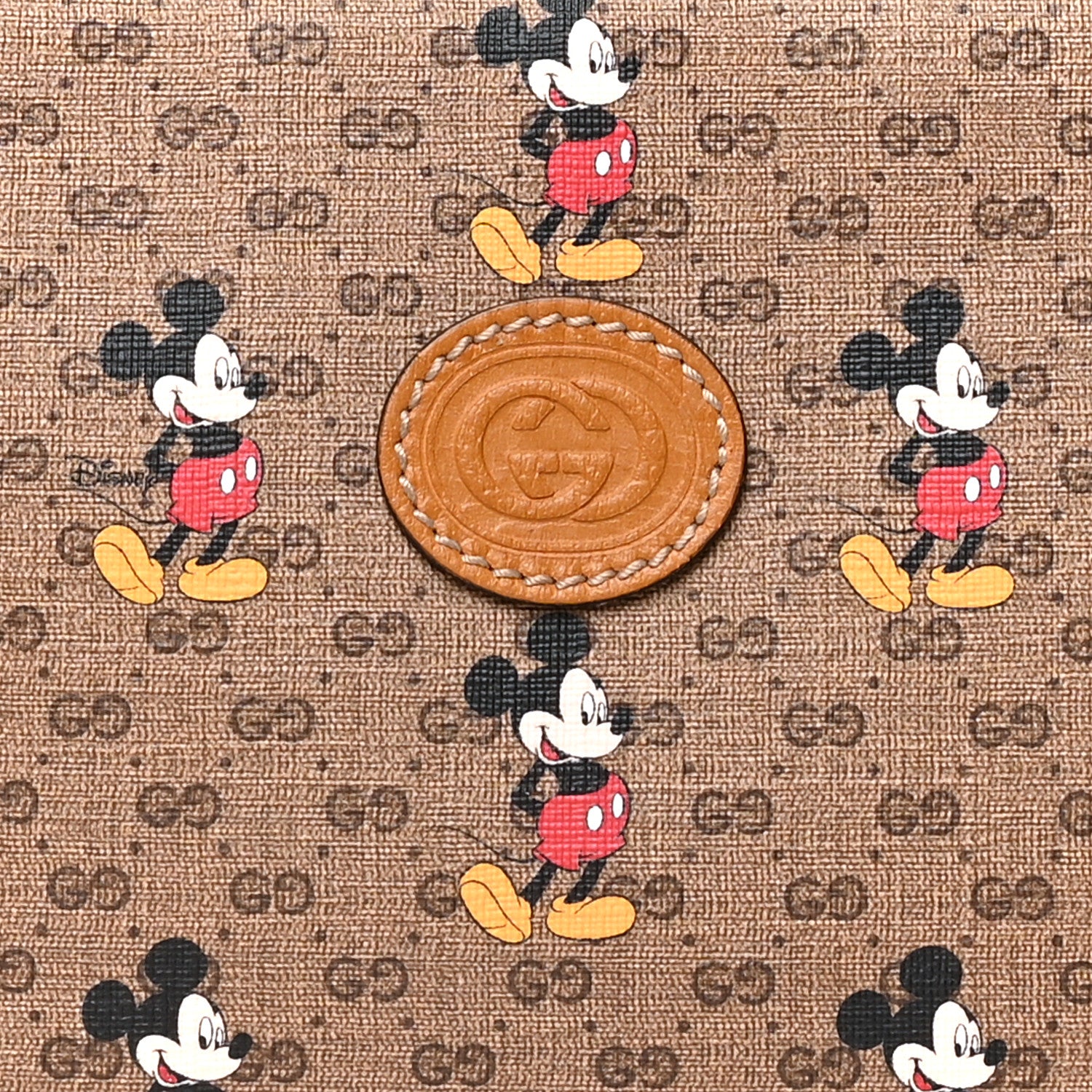 Gucci X DISNEY Mini Vintage GG Supreme Monogram Mickey Mouse Small Belt Bag 85 34 Beige Vintage Sun Oil 9 of 11