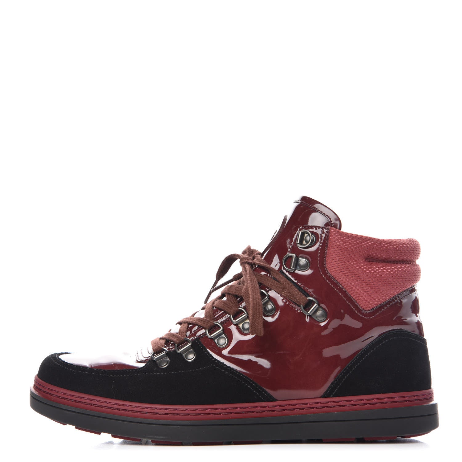 Gucci Patent Suede Mens Softy Tek High Top Sneakers 8 Black Charcoal Jupiter 1 of 13