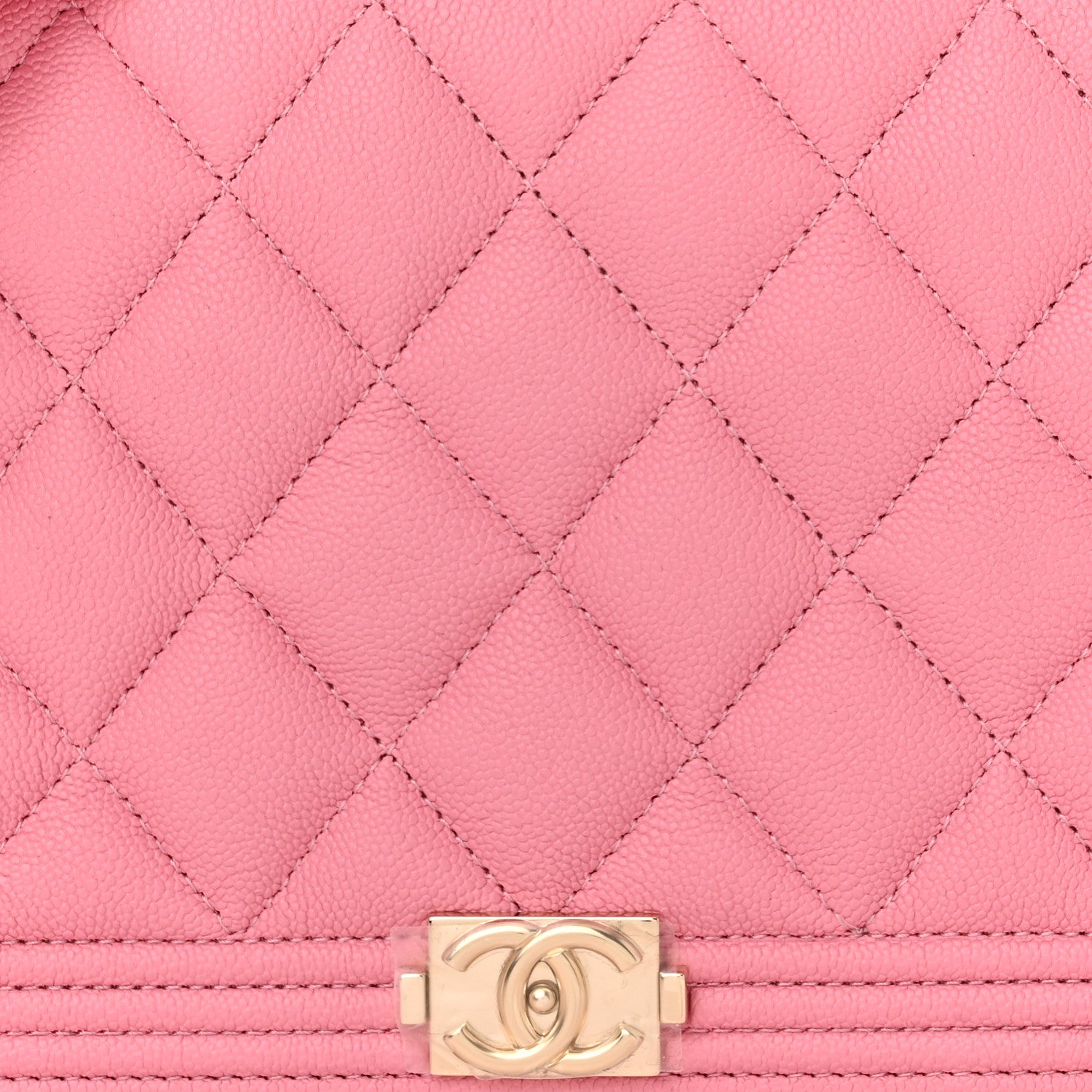 Chanel Caviar Quilted Boy Wallet On Chain WOC Pink 9 of 12