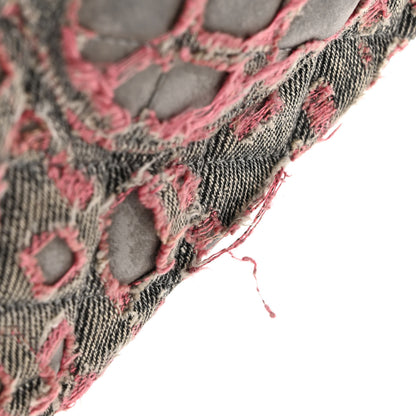 Chanel Distressed Denim Quilted Medium Double Flap Grey Pink 12 of 12