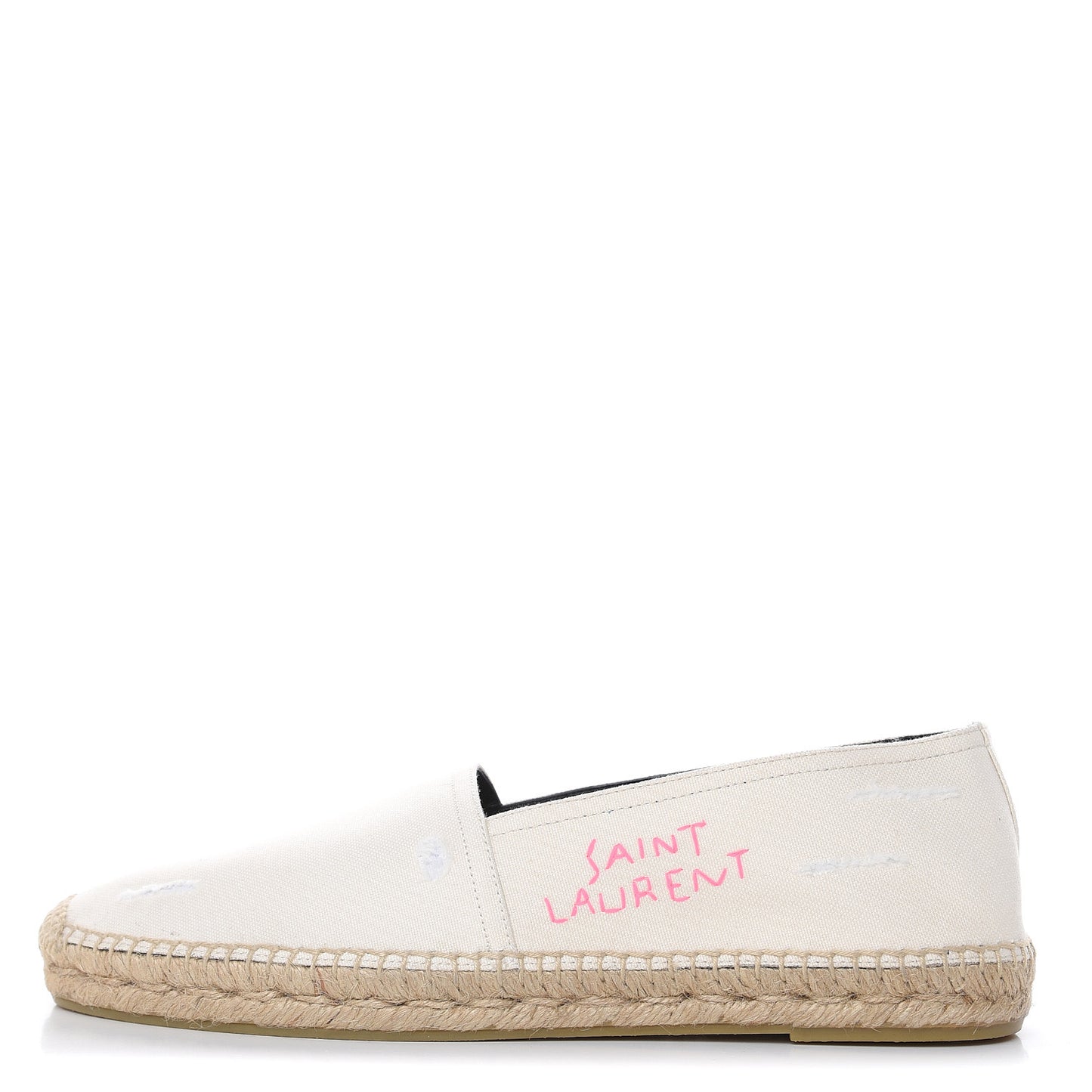 Canvas Elba Logo Embroidered Espadrilles 42 Panna