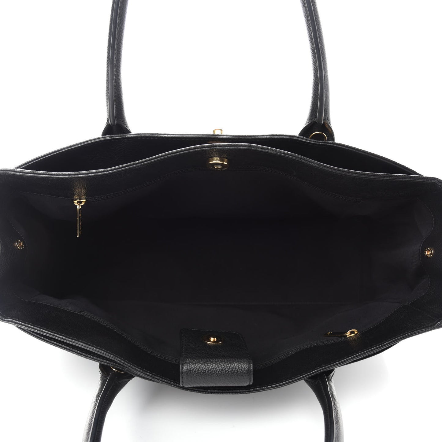 Calfskin Cerf Executive Shopper Tote Black