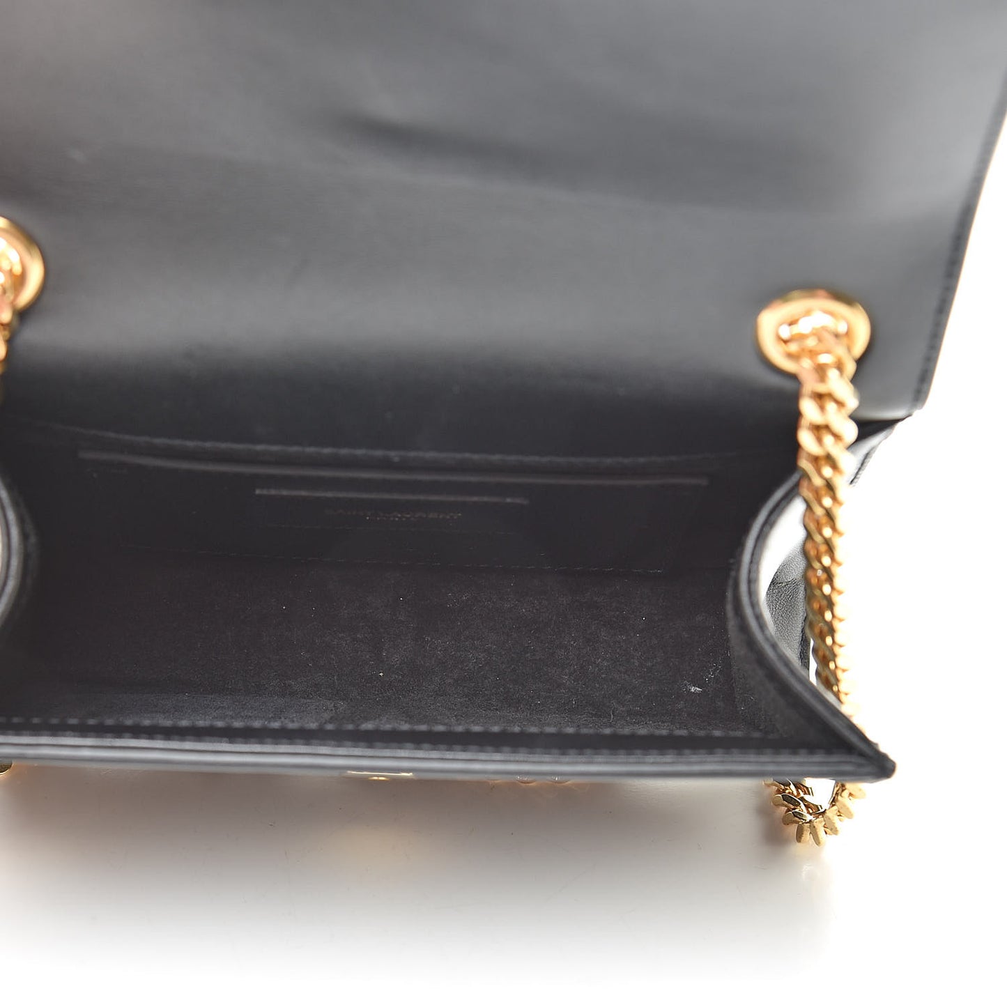 Calfskin Small Classic Monogram Kate Tassel Satchel Black