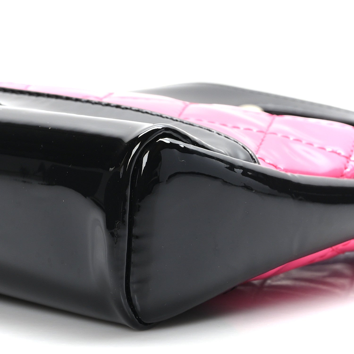 Chanel Patent Calfskin Quilted Mini 31 Shopping Bag Pink Black 9 of 10