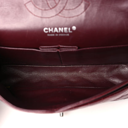 Chanel Patent Calfskin Quilted Medium Double Flap Burgundy 5 of 13