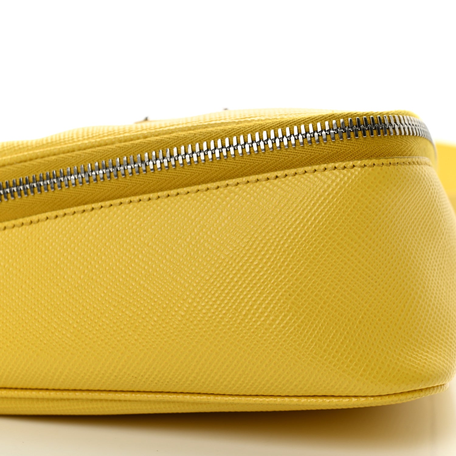 Prada Saffiano Triangle Shoulder Belt Bag Sunny Yellow 10 of 11