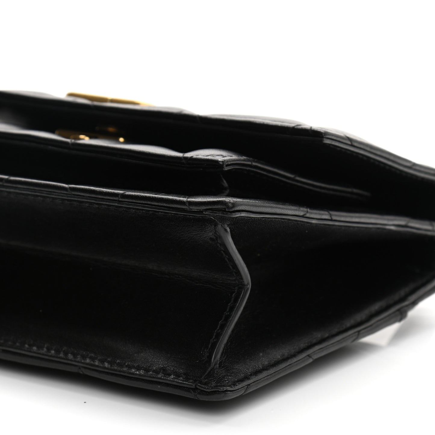 Nappa Calfskin Quilted XS Sharp Top Handle Bag Black