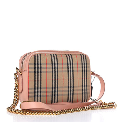 Burberry Smooth Calfskin 1983 Knight Check Link Camera Bag Peach 3 of 7