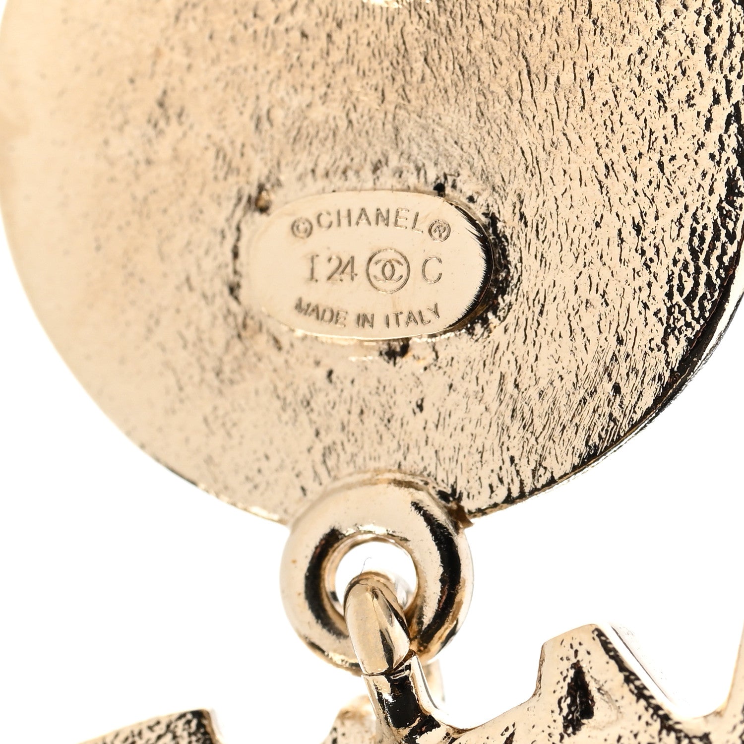 Chanel Baguette Crystal Logo CC Drop Earrings Gold 3 of 4