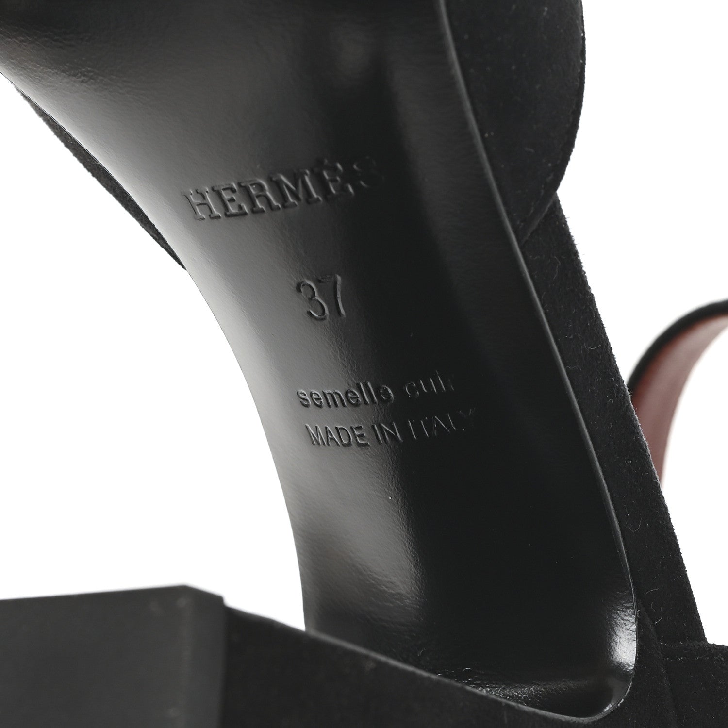 Hermes Suede Goatskin Baby 90 Pump 37 Black 7 of 10