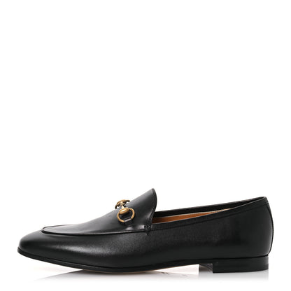 Gucci Calfskin Horsebit Womens Jordaan Loafers 39.5 Black 1 of 13
