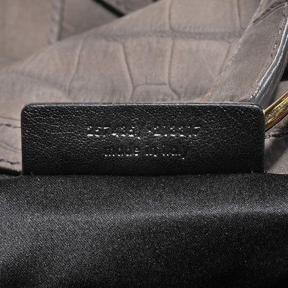 Saint Laurent Nubuck Crocodile Embossed Oversized Muse Grey 6 of 9