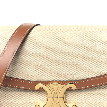 Celine Textile Calfskin Teen Triomphe Bag Natural Tan 8 of 10