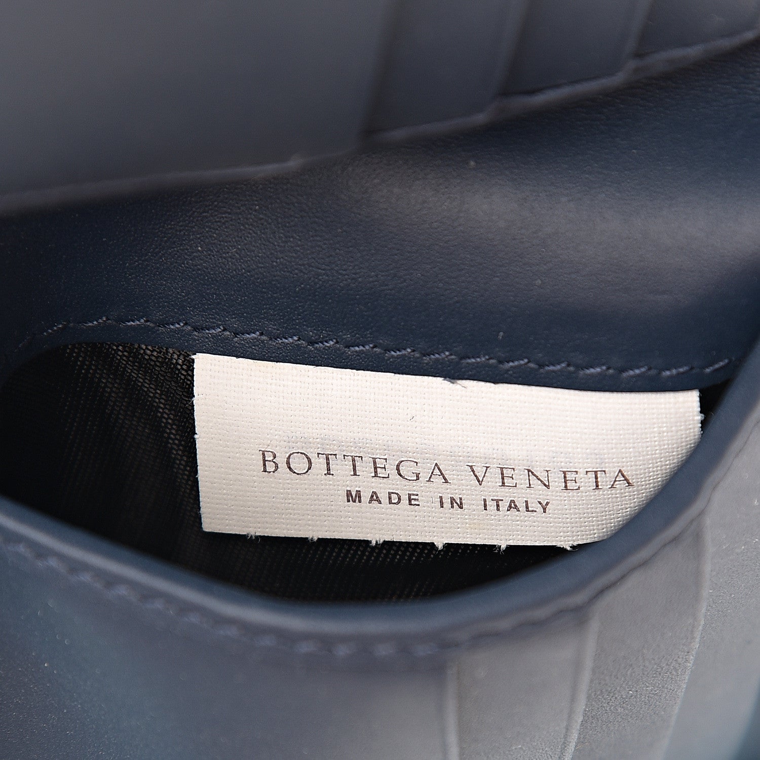 Bottega Veneta Calfskin Intrecciato Bi-Fold Wallet Dark Denim 6 of 7