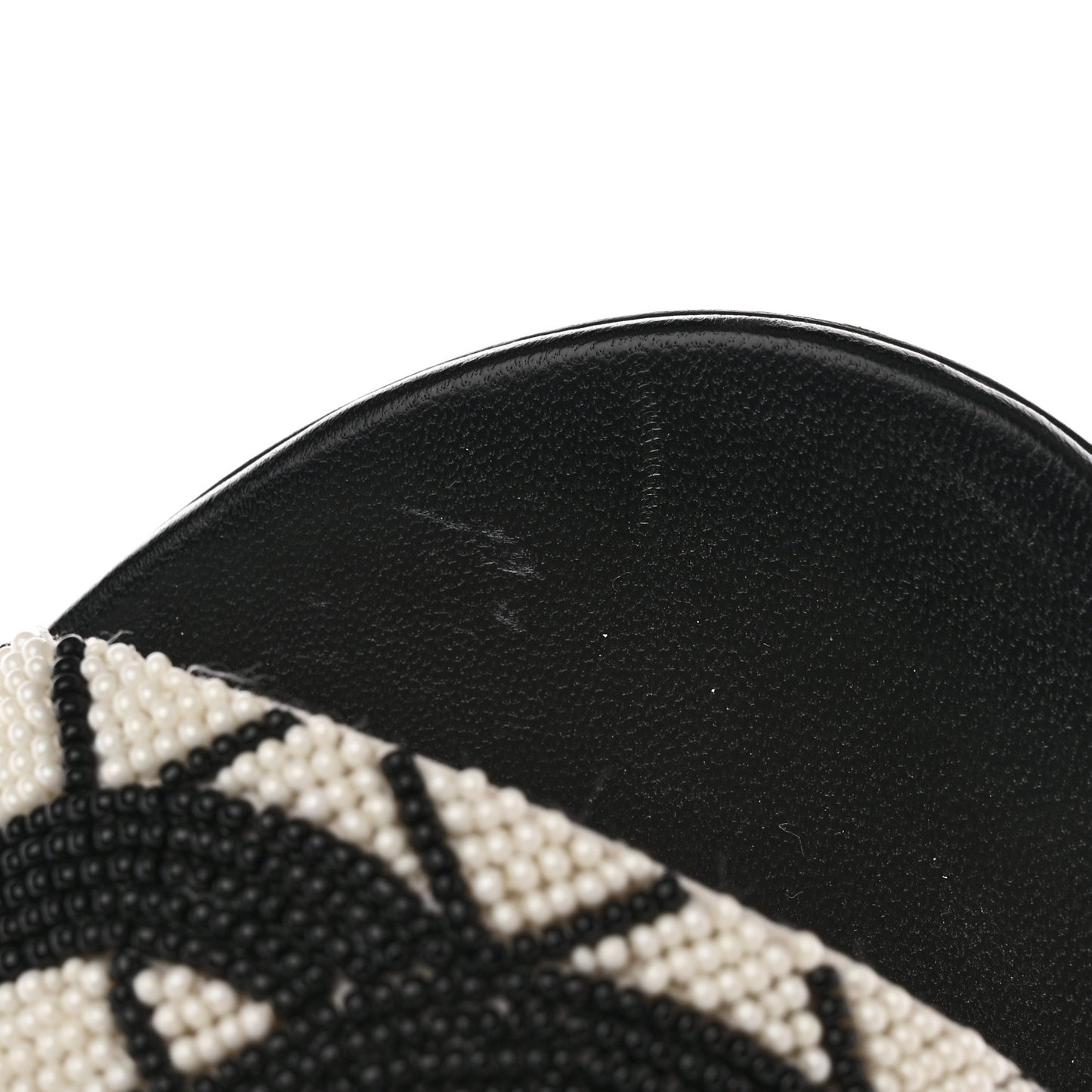 Pearl Embroidery CC Mules 37.5 Black White