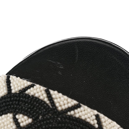 Chanel Pearl Embroidery CC Mules 37.5 Black White 13 of 18