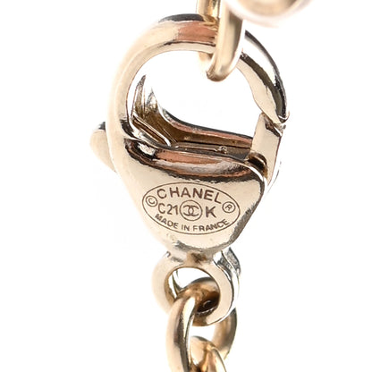 Chanel Pearl Crystal CC Pendant Necklace Silver 6 of 7