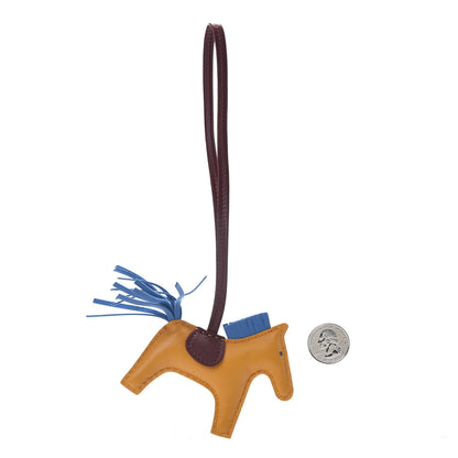 Hermes Milo Lambskin Grigri Rodeo Horse Bag Charm PM Jaune D'Or Bleu Zanzibar Rouge H 2 of 5