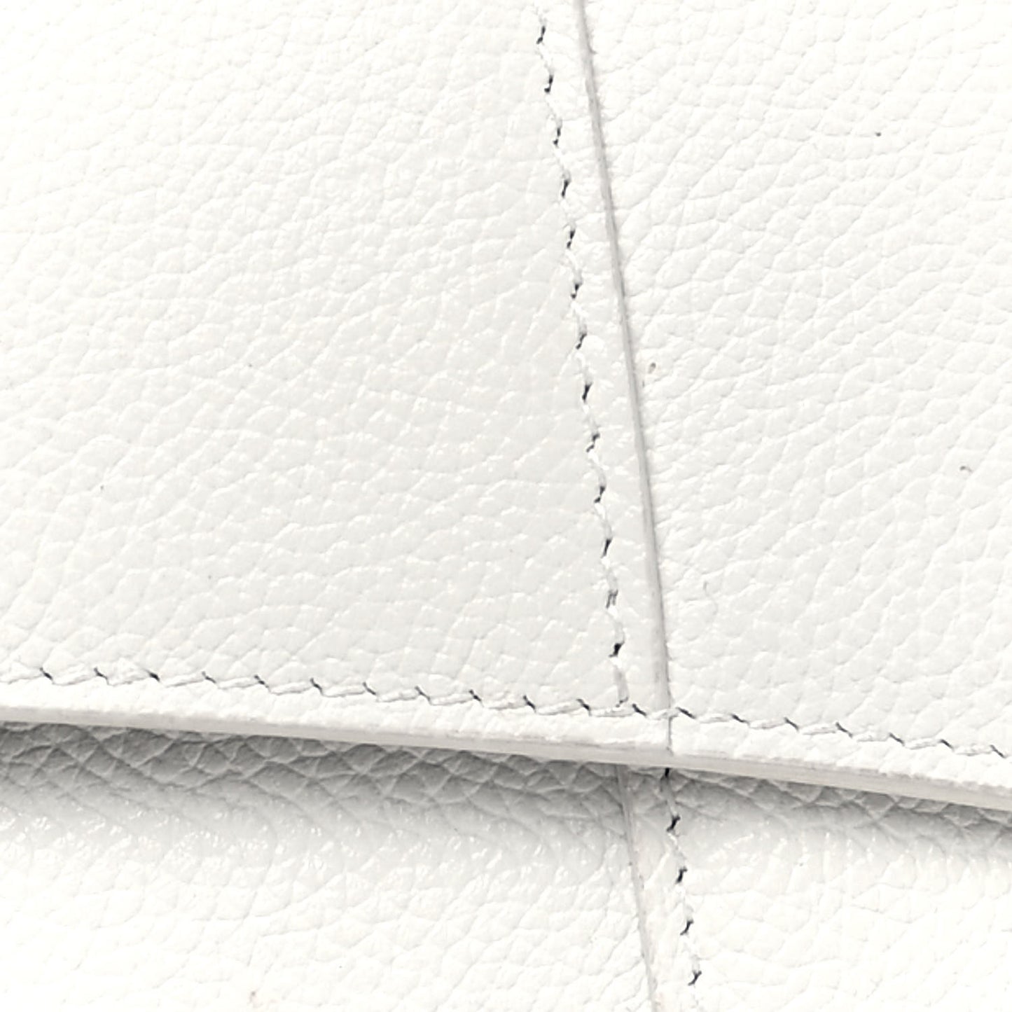 Grained Calfskin Small Hourglass Top Handle Bag White