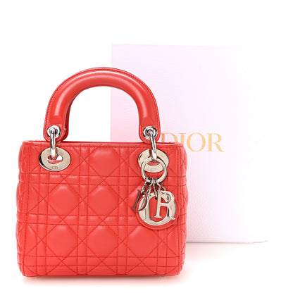 Christian Dior Lambskin Cannage Mini Lady Dior Red 11 of 11