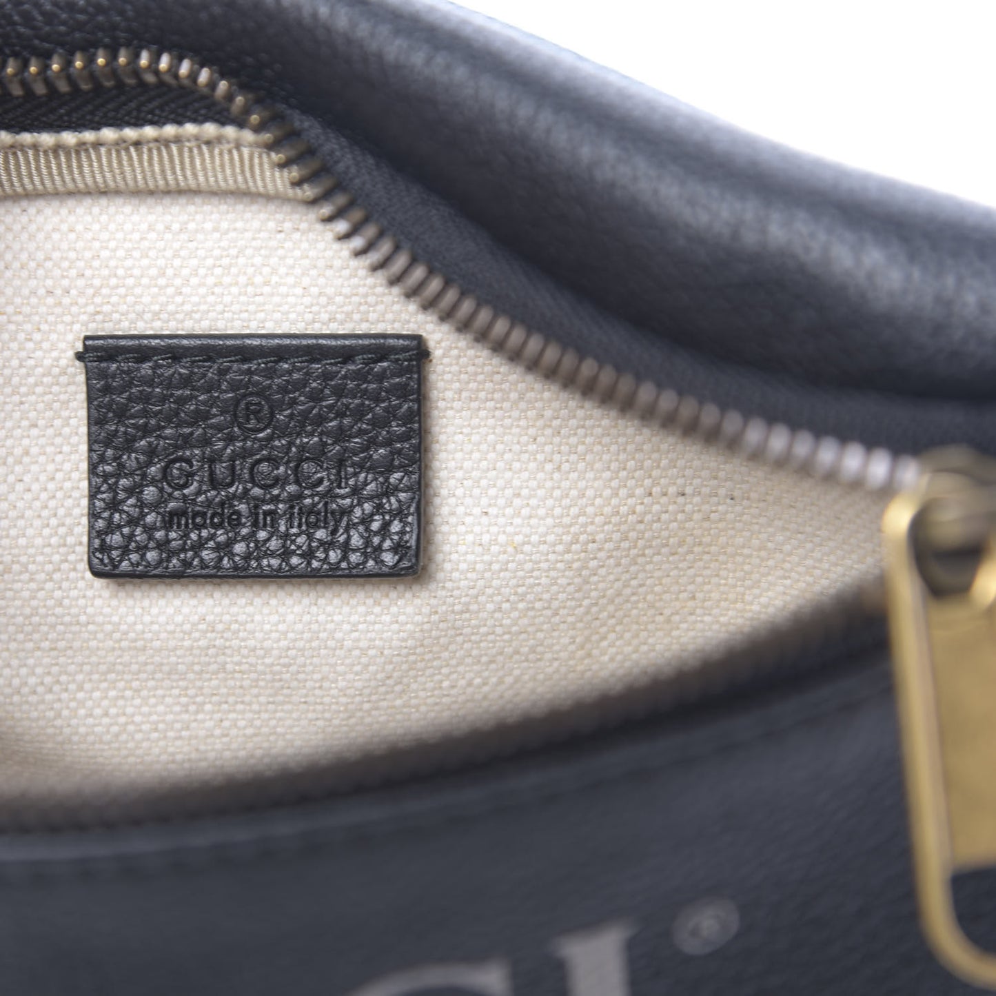 Grained Calfskin Small Logo Belt Bag Black