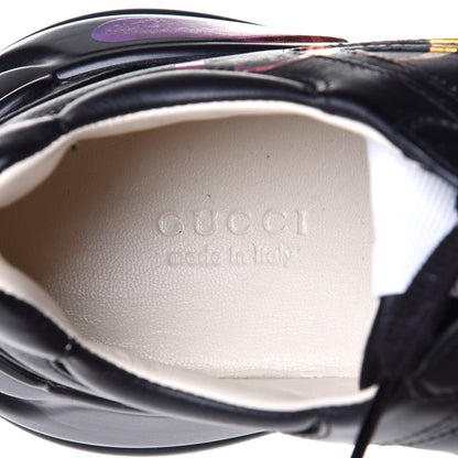 Gucci Calfskin Iridescent Logo Womens Rhyton Sneakers 36 Black 9 of 10