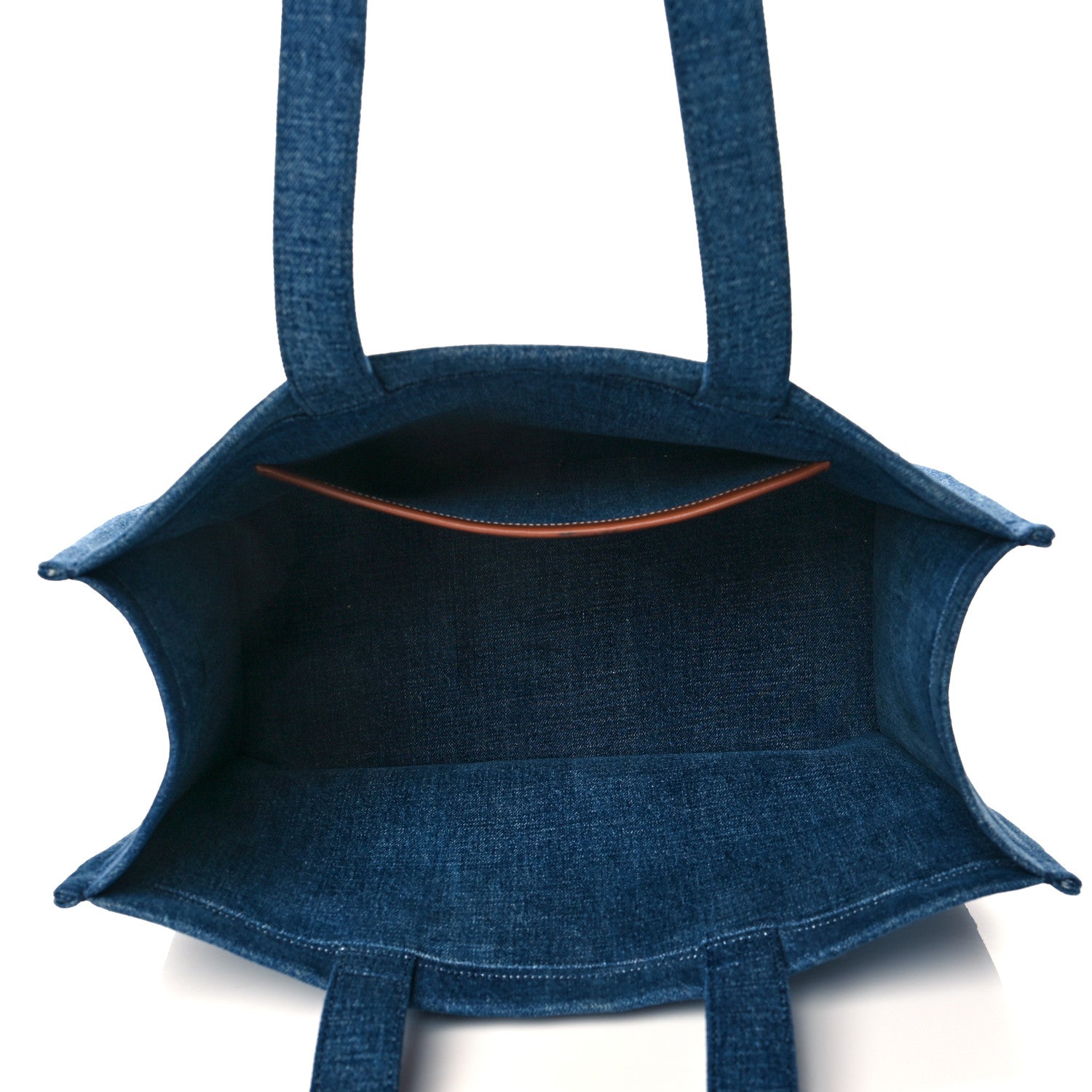 Celine Denim Large Thais Cabas Navy Tan 4 of 8
