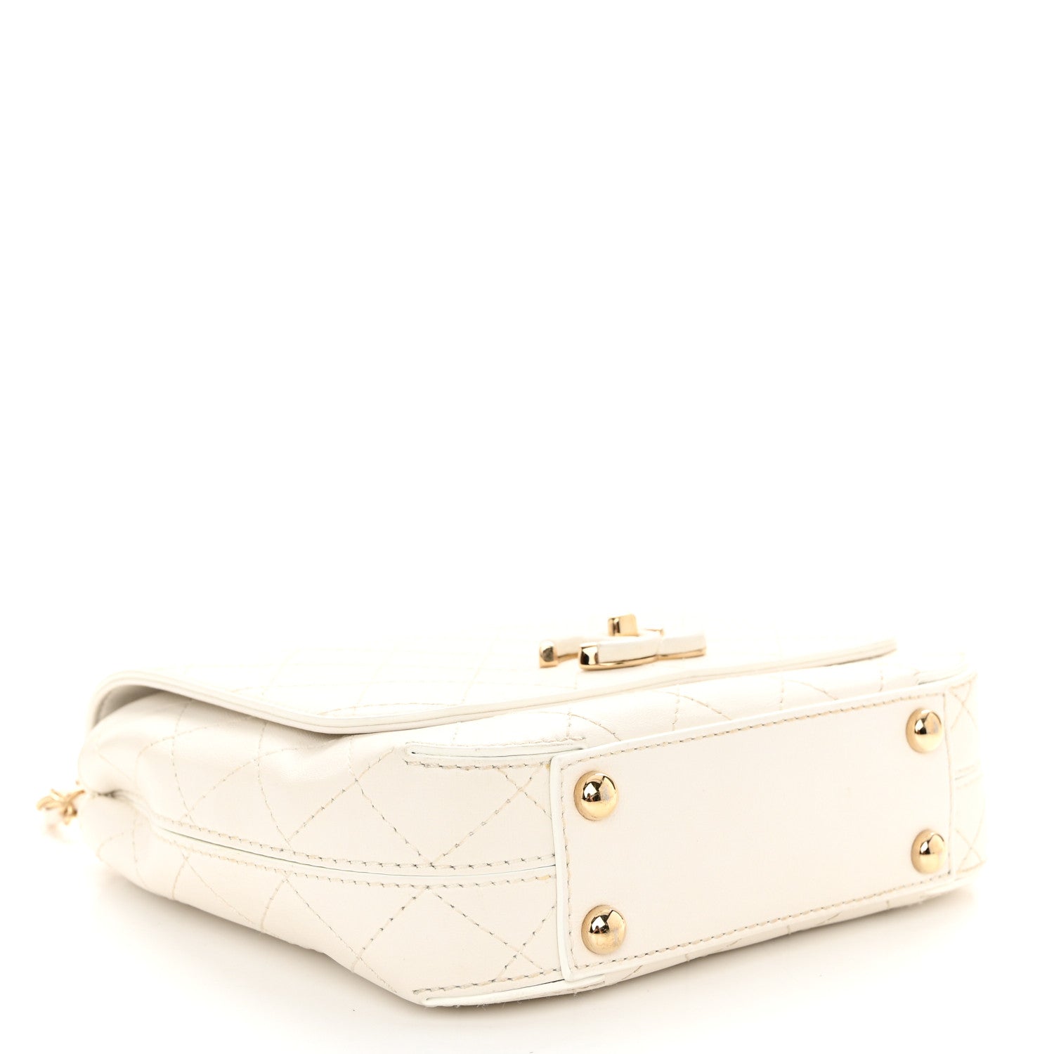 Chanel Calfskin Stitched Small Covered CC Flap Bag White 4 of 10