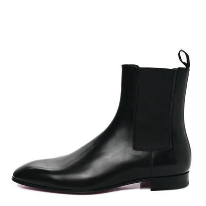 Christian Louboutin Calfskin Roadie Flat Chelsea Boots 40 Black 1 of 7