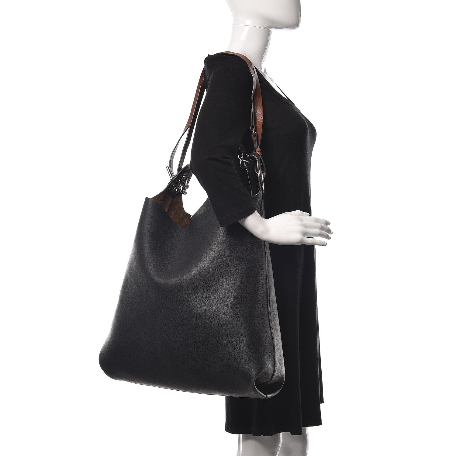 Burberry Calfskin Grommet Hobo Black 3 of 18