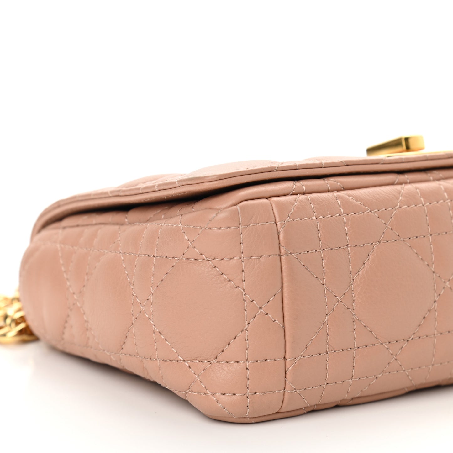 Calfskin Cannage Small Caro Bag Rose De Vents