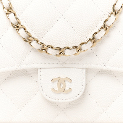 Chanel Caviar Quilted Flap Phone Holder With Chain White 10 of 13