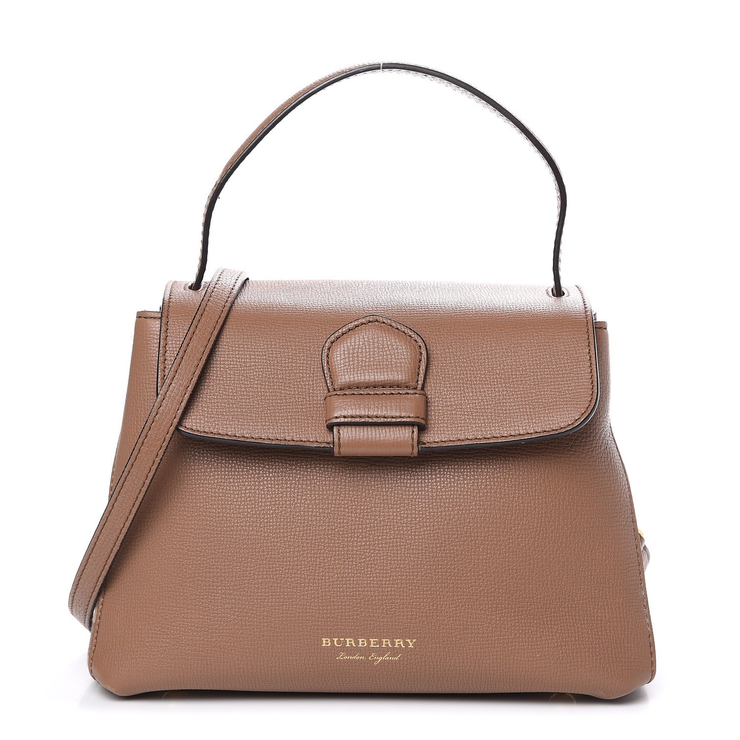 Burberry Derby Calfskin House Check Small Camberley Dark Sand 1 of 12