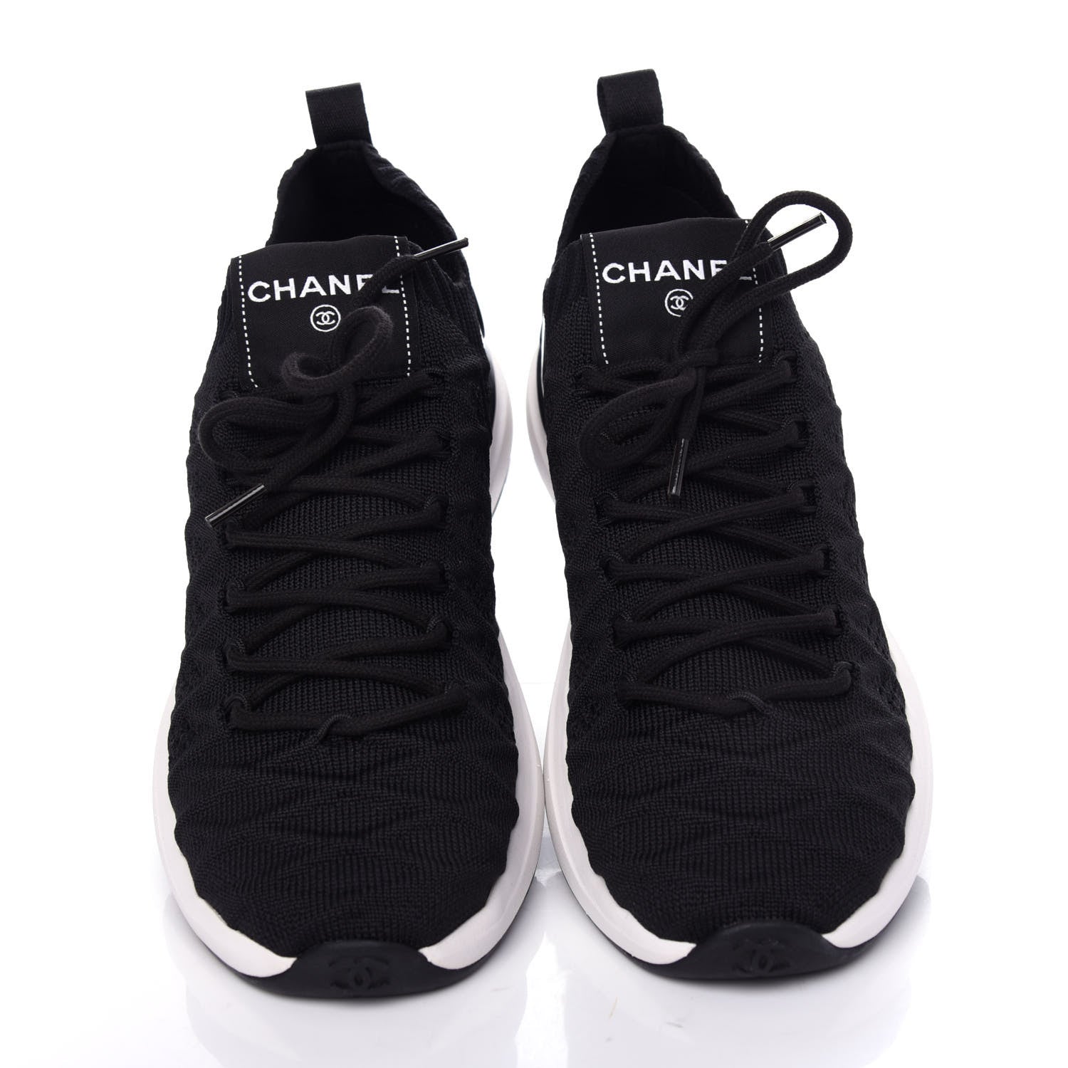 Chanel Fabric Logo Sneakers 38 Black 5 of 10