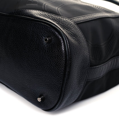Burberry Nylon Calfskin Logo Hobo Black 8 of 10